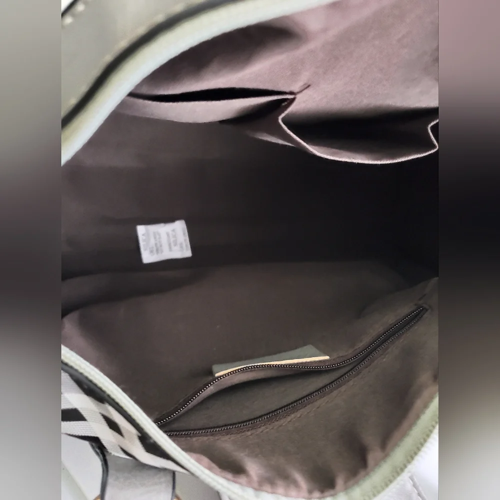 Plaid Handbag with Gray Accents